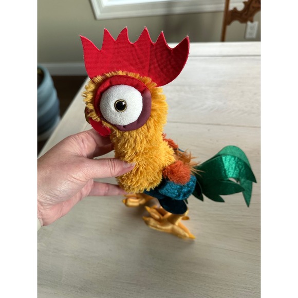 Disney Hei Hei Plush Toy Moana Stuffed Animal Chicken Rooster Yellow 12"‎  Green - Picture 4 of 11